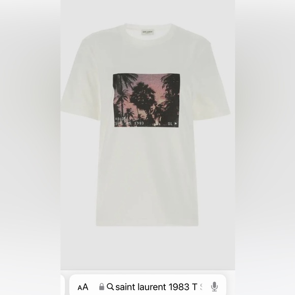 Saint Laurent 1983 Graphic White T Shirt - Picture 1 of 5